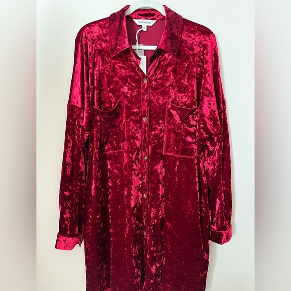 💫 Crushed Velvet Shirt Dress - Picture 11 of 11